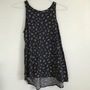 Dark blue flower tank top